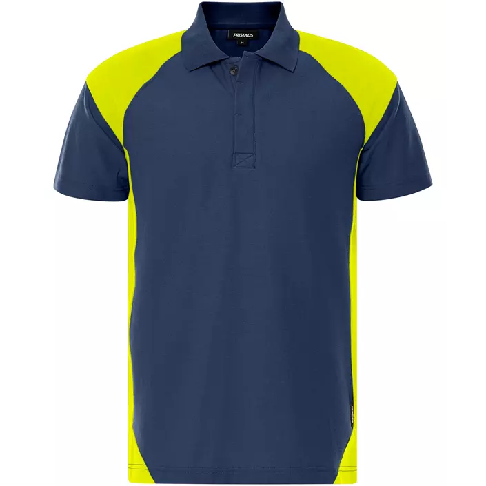 Fristads Heavy polo T-shirt 7047 GPM, Marine/Hi-Vis yellow, large image number 0
