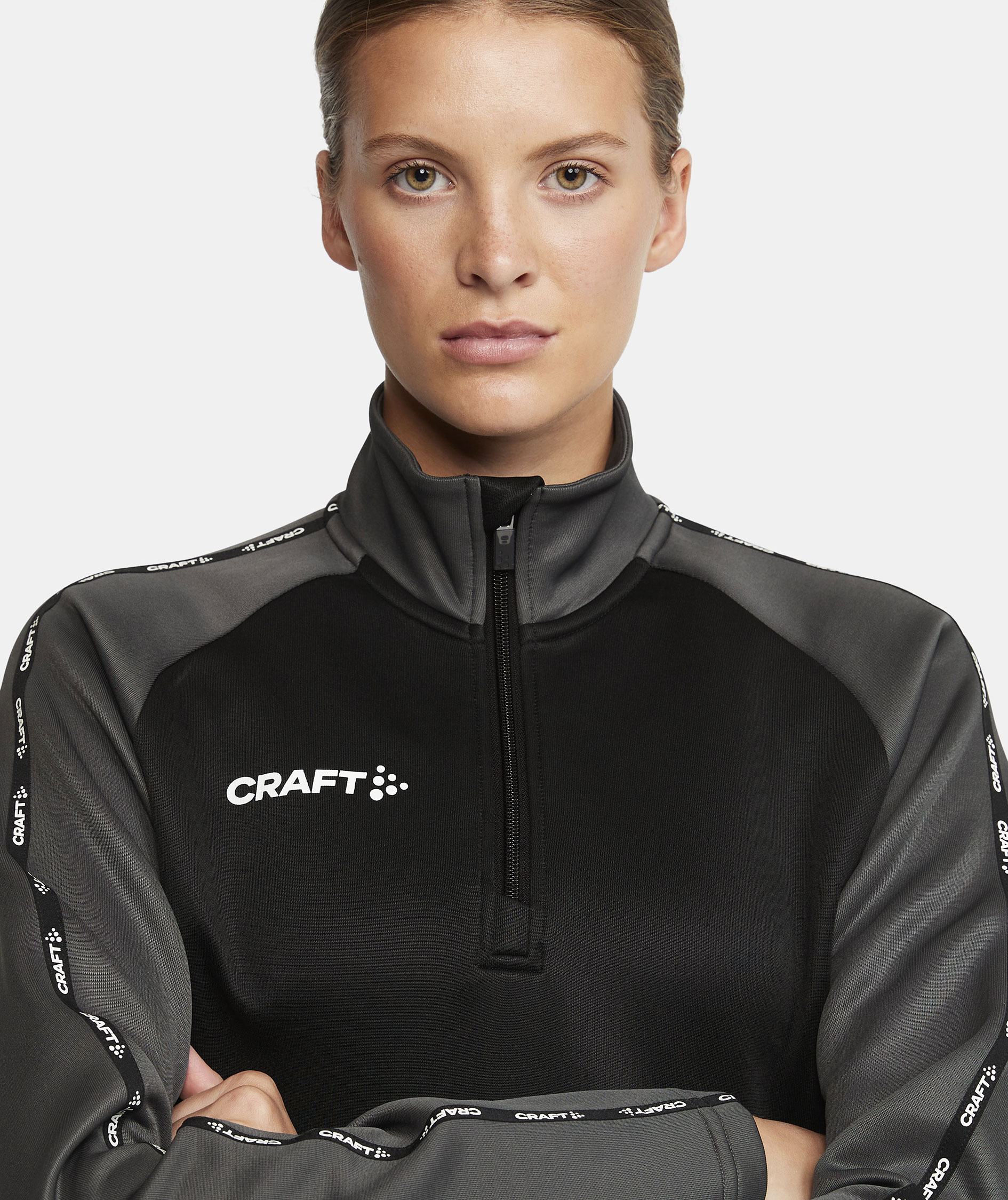 Craft Squad 2.0 women's halfzip training pullover, Black/Granite, large image number 3