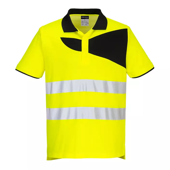 Portwest PW2 polo shirt, Hi-vis Yellow/Black, large image number 0