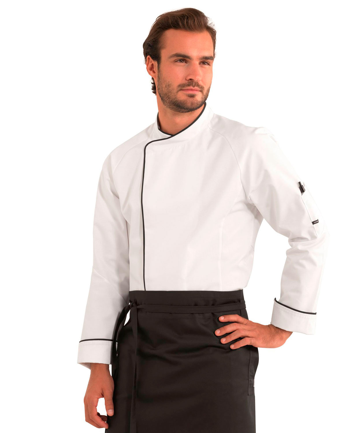 Kentaur  chefs-/server jacket with black piping, White, large image number 1