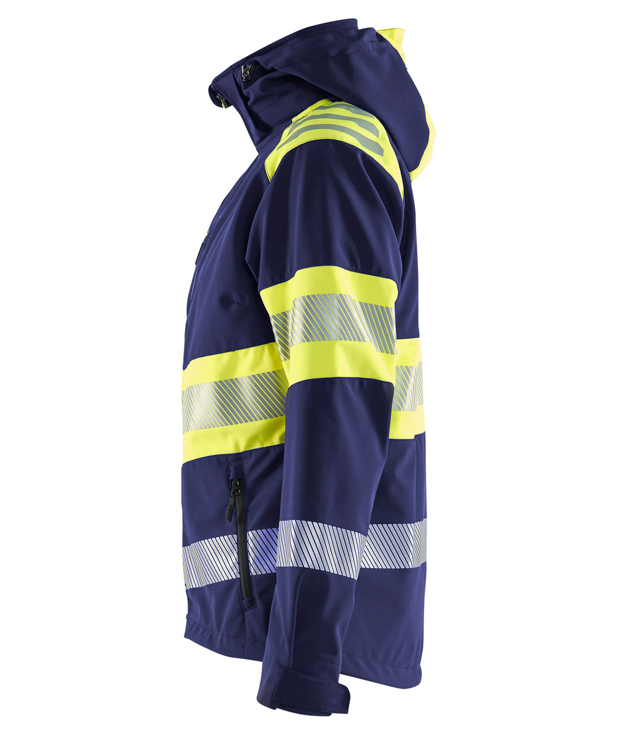 Bl&aring;kl&auml;der dame softshell jacket, Marine/Hi-Vis yellow, large image number 3