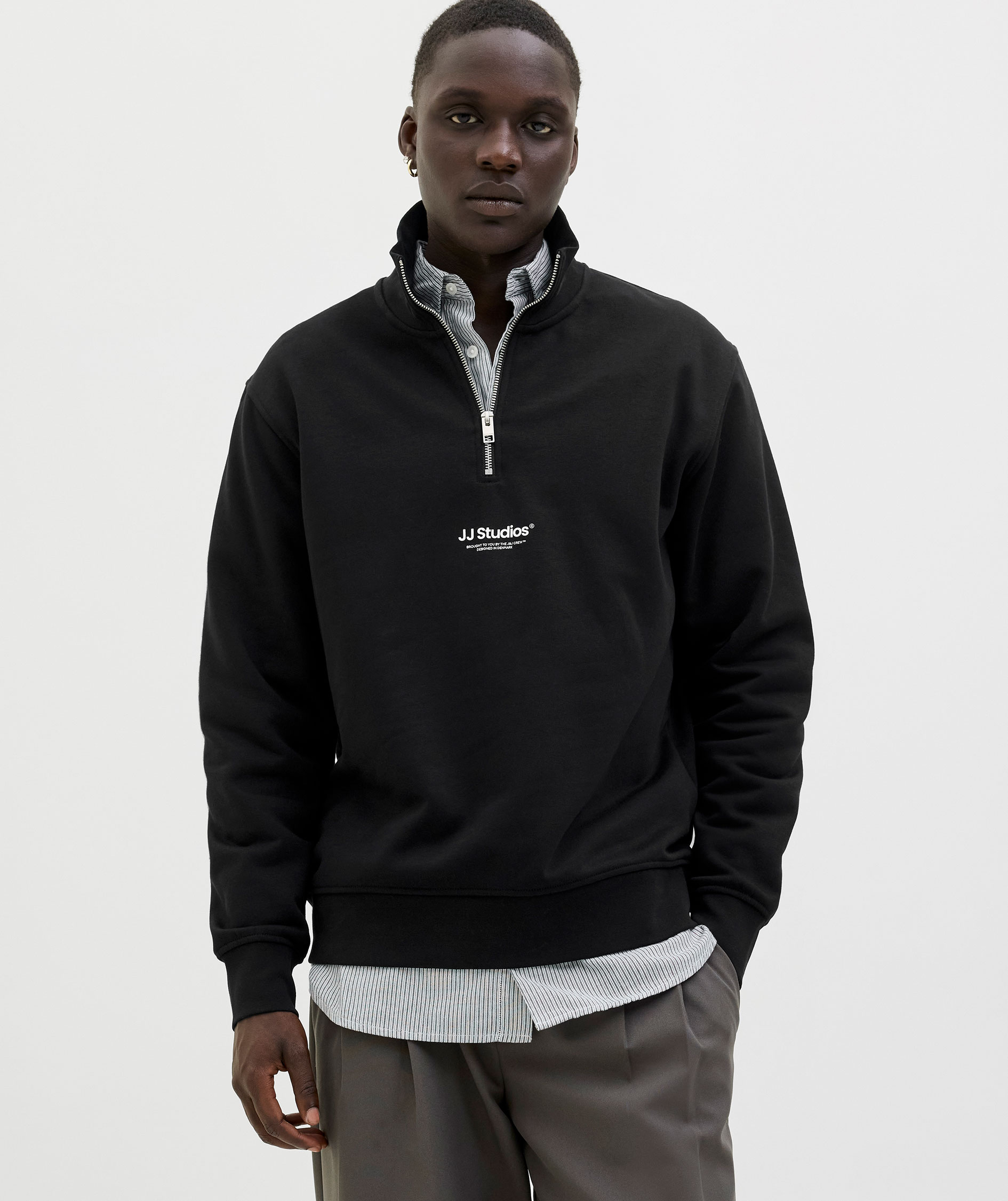 Jack & Jones JJESOHO half zip, Black