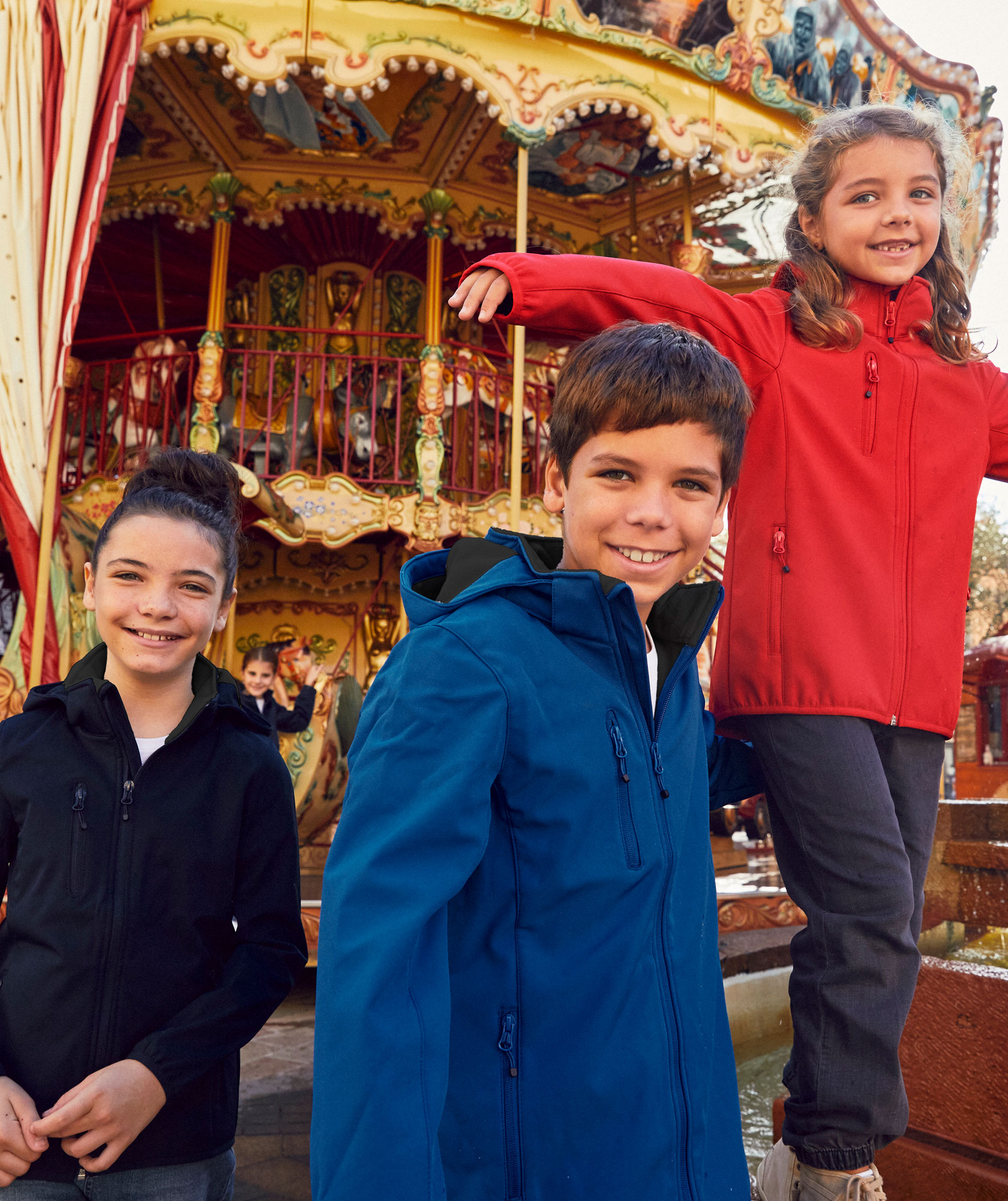 Clique Classic softshell jacket for kids, Red, large image number 1