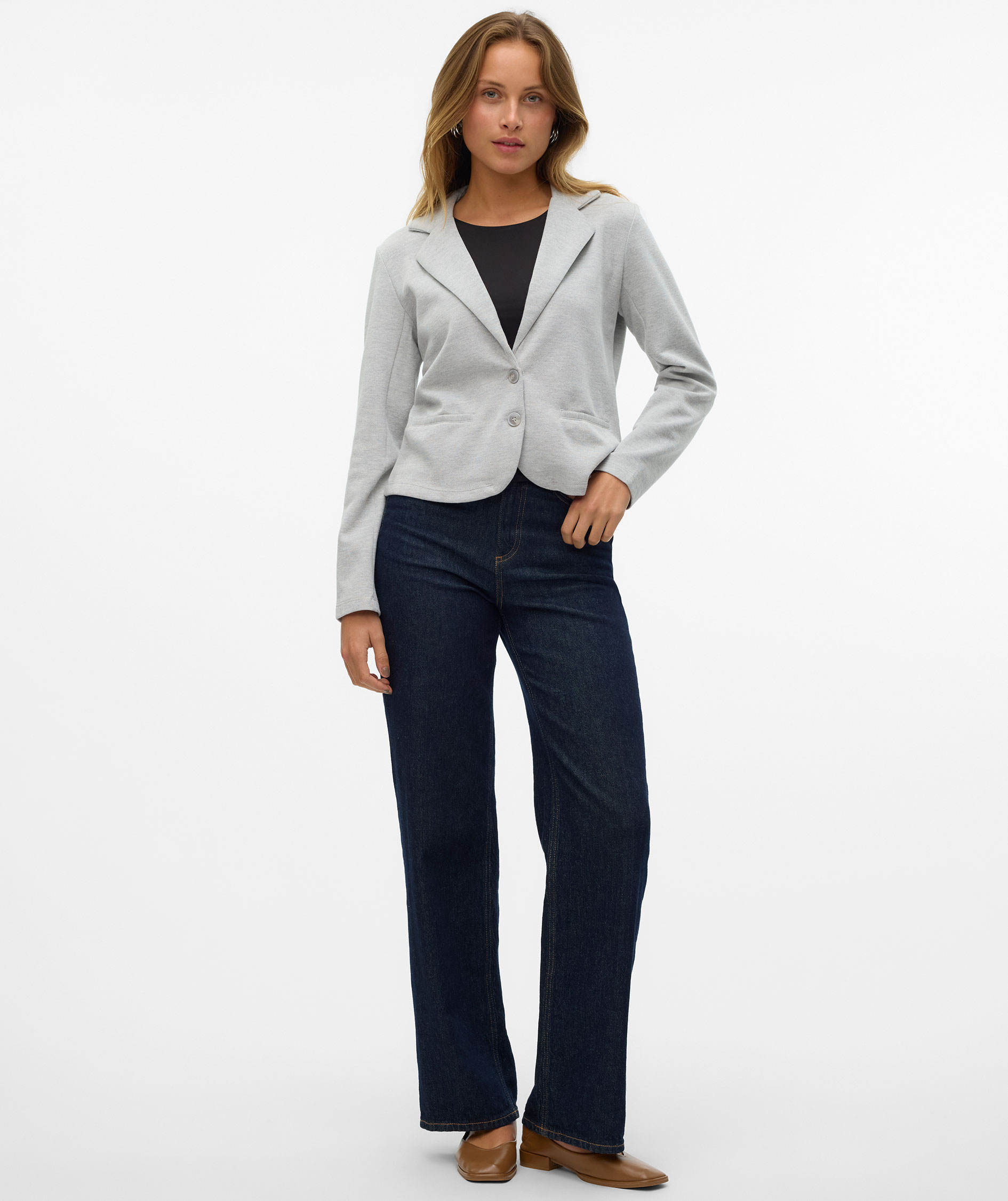 Vero Moda VMEMMA Regular Fit dameblazer, Light Grey Melange, large image number 5