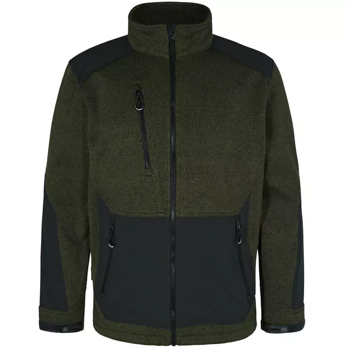 Engel X-treme knitted softshell jacket, Forest Green/Black, large image number 0