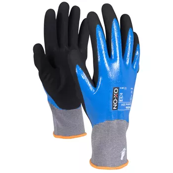 OX-ON Flexible Supreme 1604 waterproof work gloves, Black/Blue