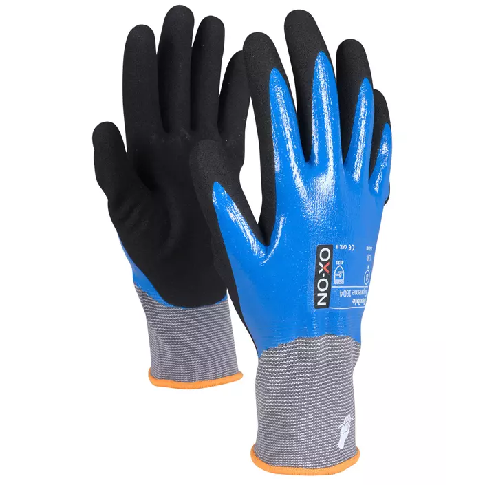 OX-ON Flexible Supreme 1604 waterproof work gloves, Black/Blue, large image number 0