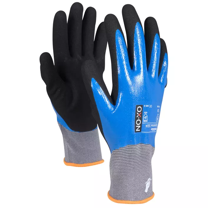 OX-ON Flexible Supreme 1604 waterproof work gloves, Black/Blue, large image number 0