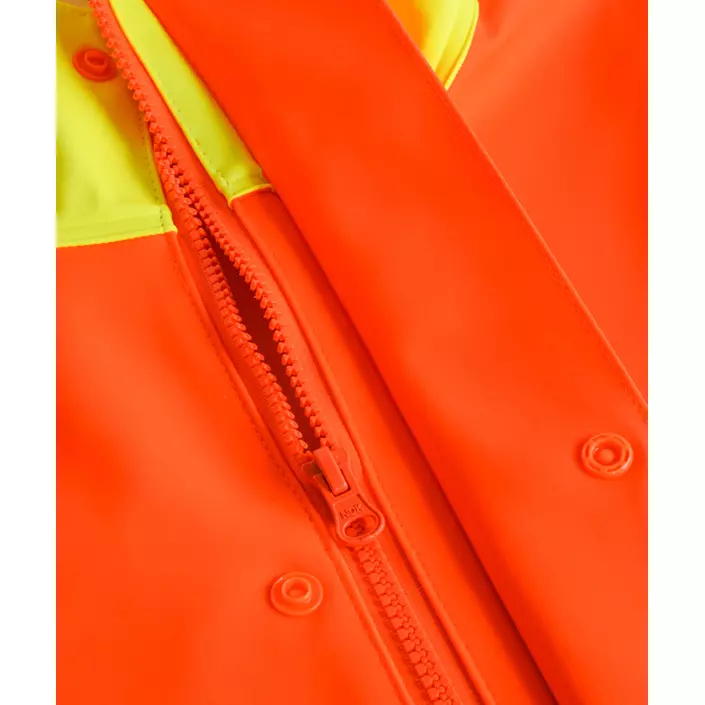 Lyngsøe PVC rain jacket, Hi-vis Orange/Marine, large image number 2