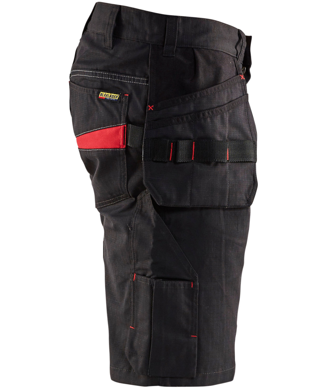 Bl&aring;kl&auml;der Unite hantverksshorts, Svart/R&ouml;d, large image number 2