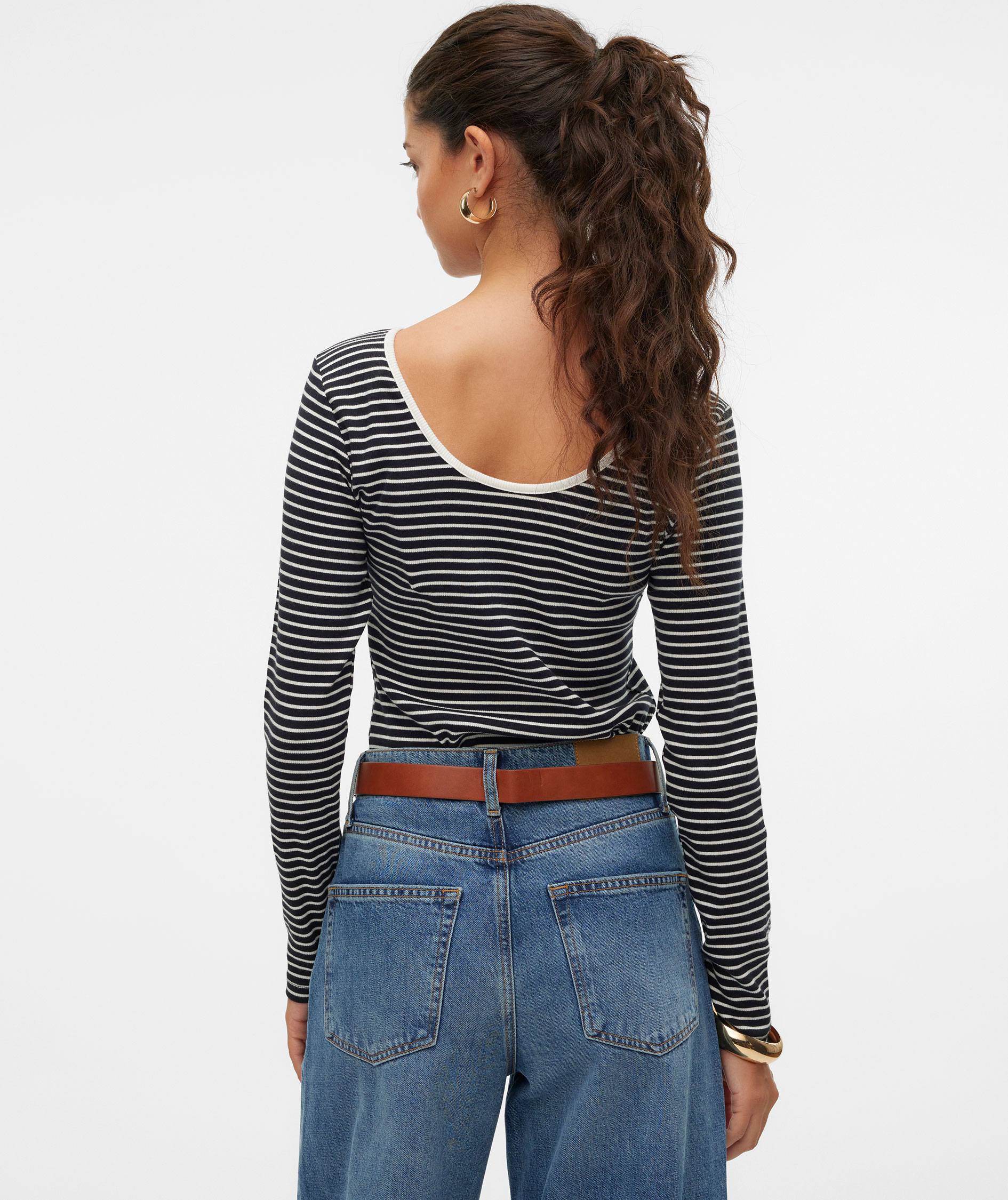 Vero Moda VMCHLOE 2-way women's blouse, Black/Snow White, large image number 2