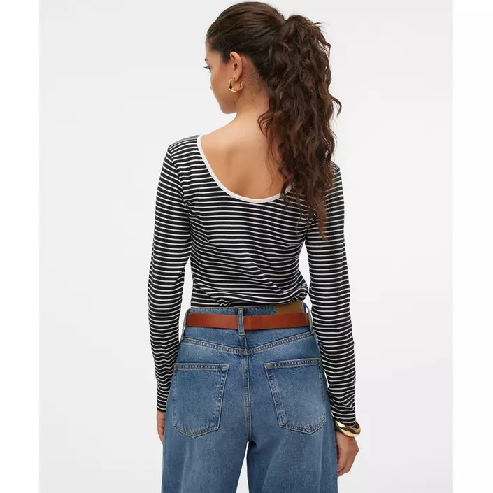 Vero Moda VMCHLOE 2-way damebluse, Black/Snow White, large image number 2