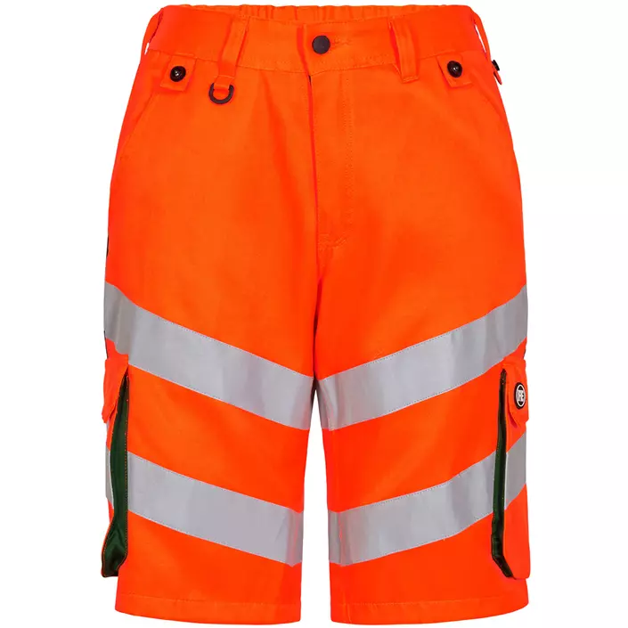 Engel Safety Light arbejdsshorts, Hi-vis Orange/Grøn, large image number 0