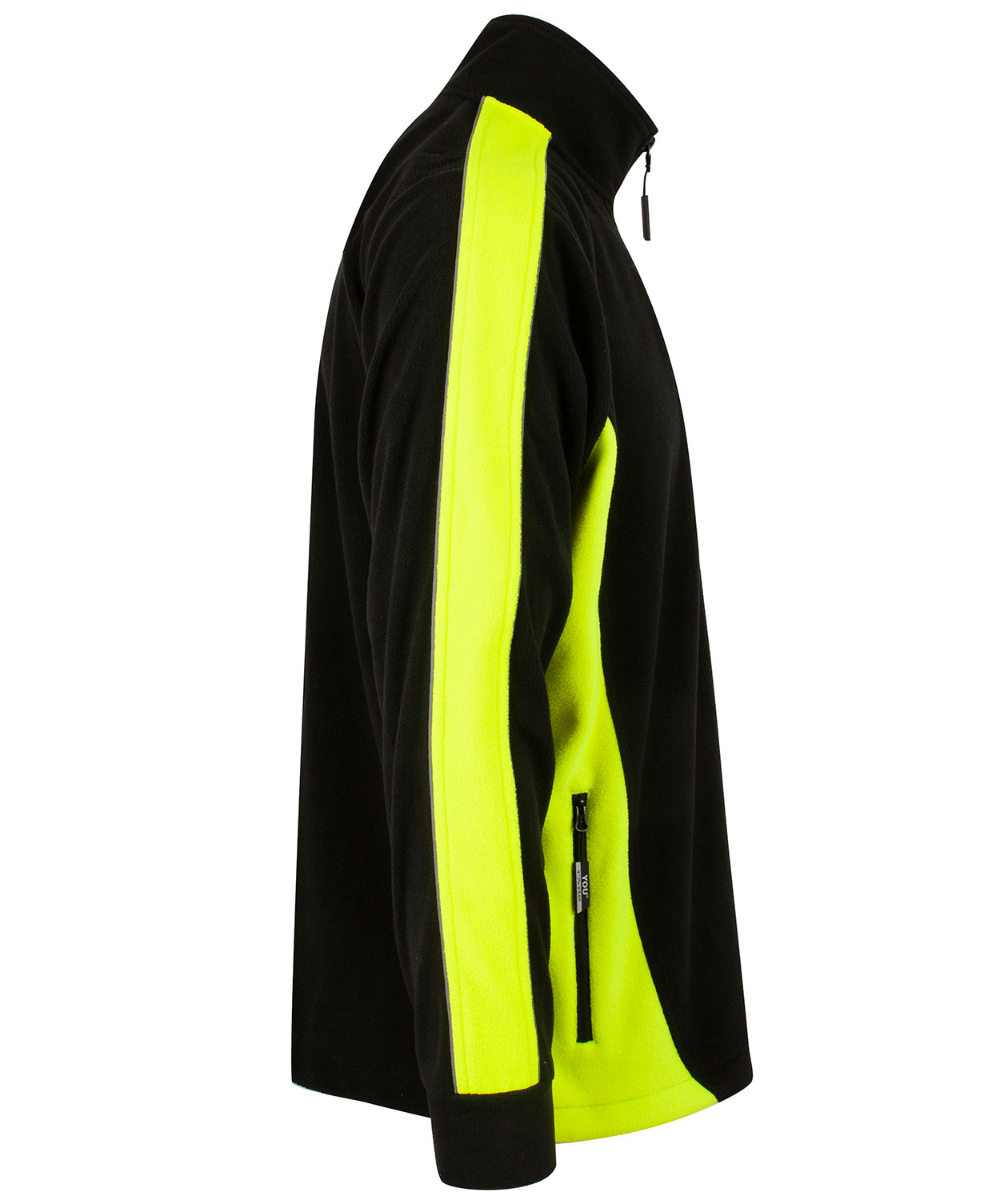 YOU Darlington Pro fleecejakke, Sort/Hi-Vis Gul, large image number 3