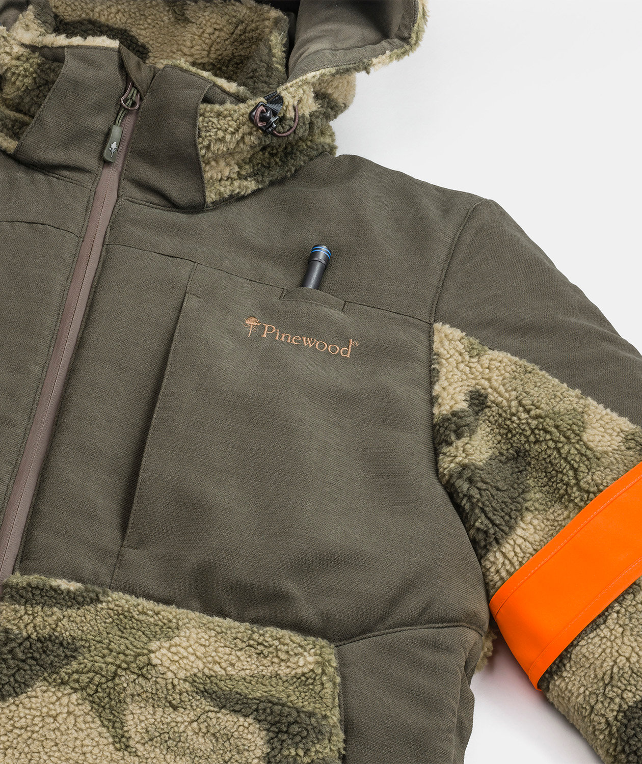 Pinewood Esbo Pile Camou  jakke, Green Jungle/Suede Brown, large image number 3