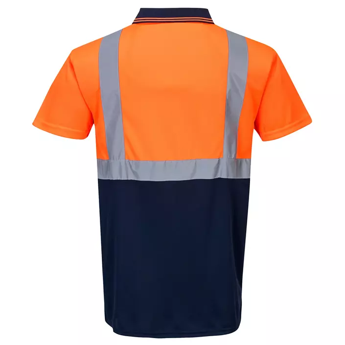 Portwest polo shirt, Hi-vis Orange/Marine, large image number 1
