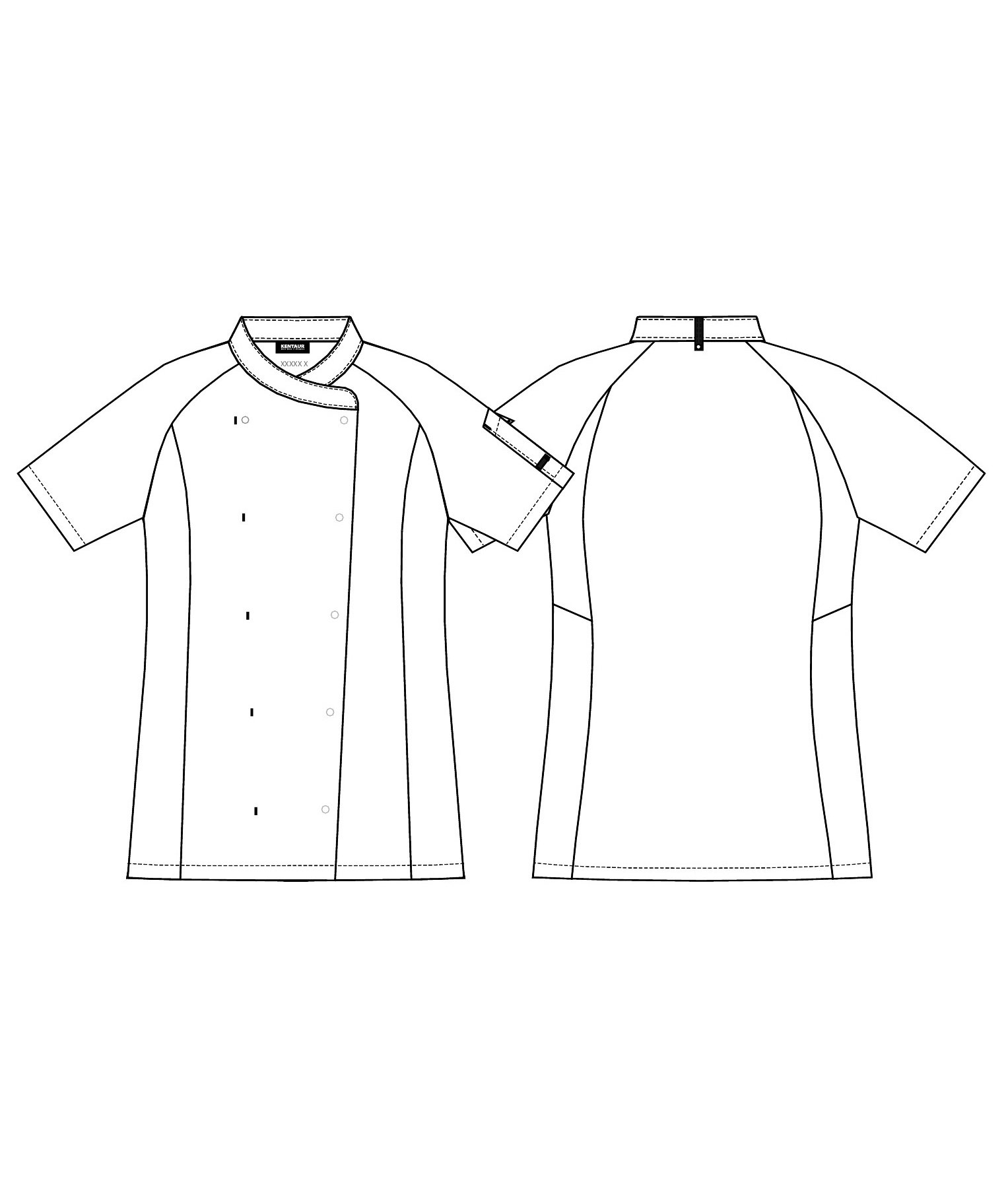 Kentaur kortermet dame kokke/servit&oslash;rjakke, Hvit, large image number 3