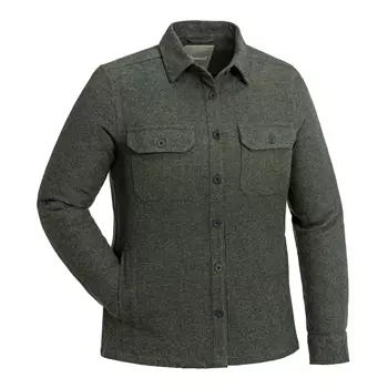Pinewood Värnamo regular fit longsleeved flannel women´s shirt, Dark Green Melange