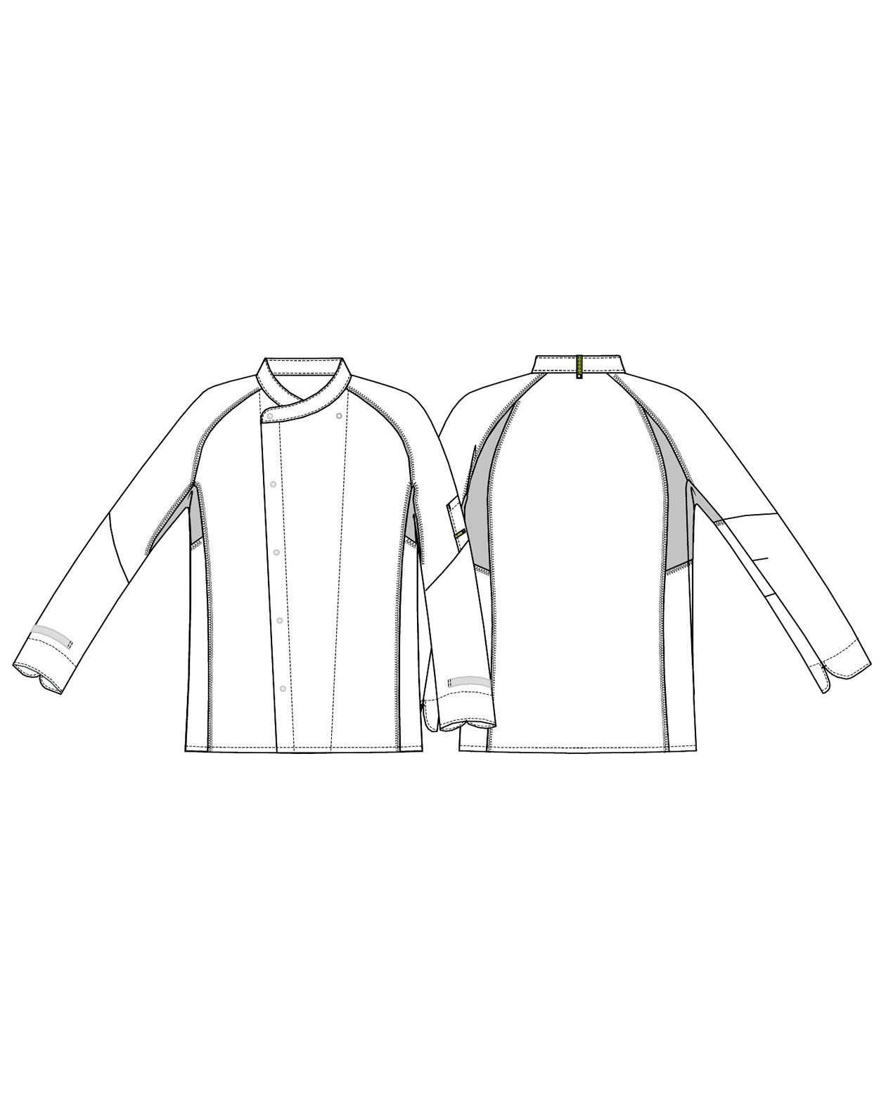 Kentaur kokkejakke, Sort/Lys Gr&aring;, large image number 3