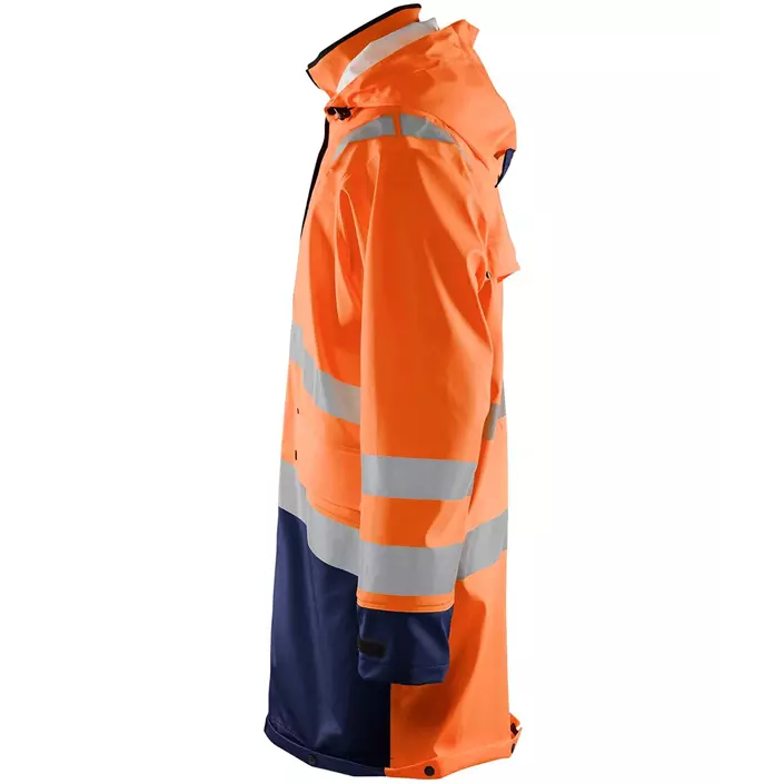 Blåkläder lang regnfrakke, Orange/Marine, large image number 3