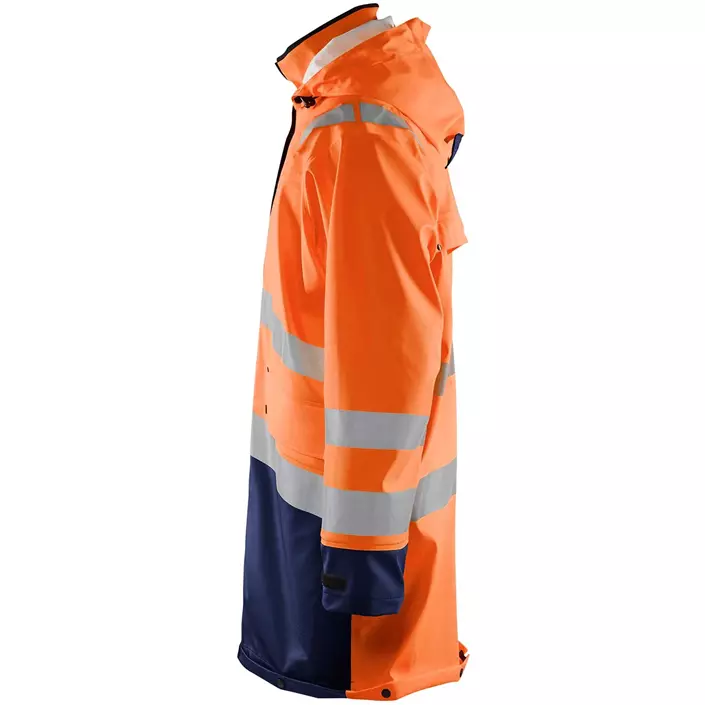 Blåkläder lång regnrock, Orange/Marinblå, large image number 3
