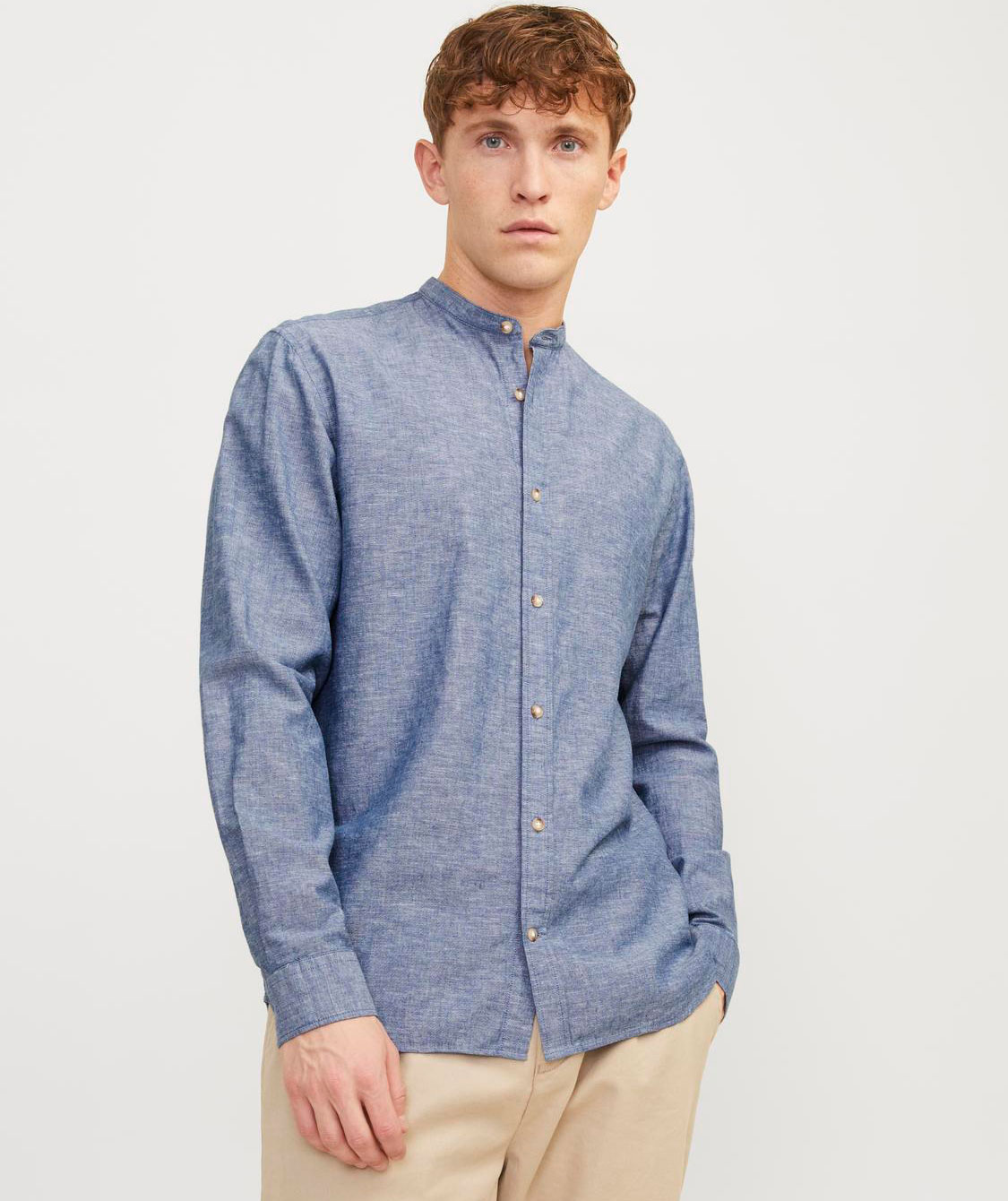 Jack & Jones JJESUMMER shirt with linen, Faded Denim, large image number 6