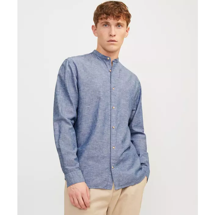 Jack & Jones JJESUMMER shirt with linen, Faded Denim, large image number 6