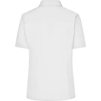 James & Nicholson kortærmet Modern fit dameskjorte, Hvid