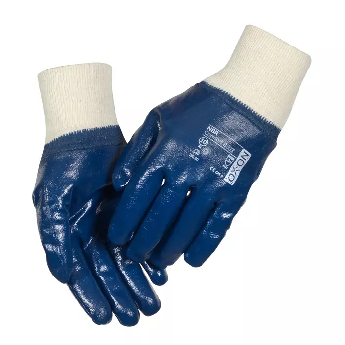 OX-ON NBR Comfort 8303 work gloves, Blue/Nature, Blue/Nature, large image number 1