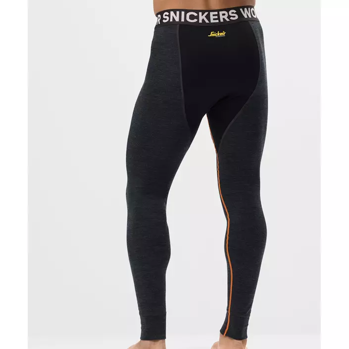 Snickers termounderbukser med merinould 9481, Anthracite Melange/Black, large image number 3