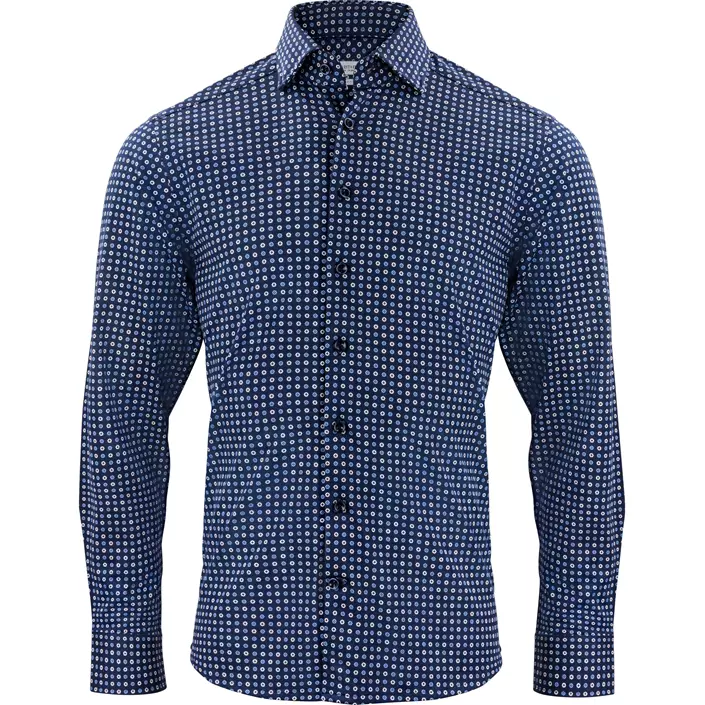 J. Harvest & Frost Piqué Indigo Bow 131 regular fit skjorte, Blue Print, large image number 0