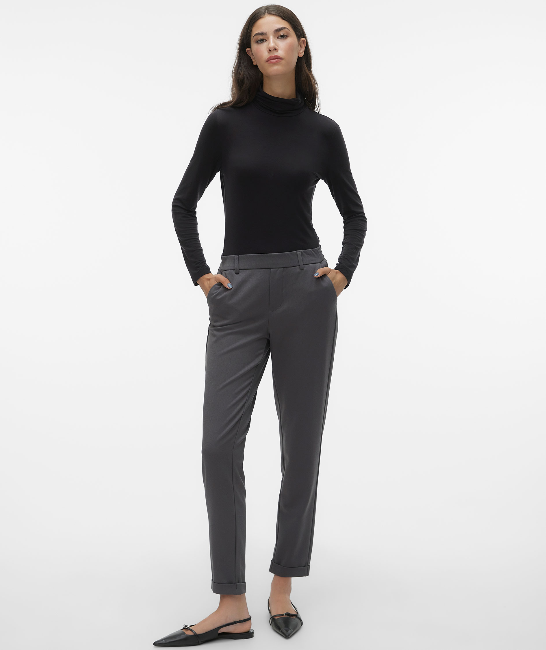 Vero Moda VMMAYA LOOSE SOLID women's trousers, Grey Pinstripe, large image number 4