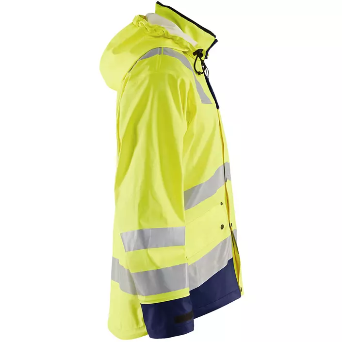 Blåkläder lined rain jacket, Hi-vis Yellow/Marine, large image number 3