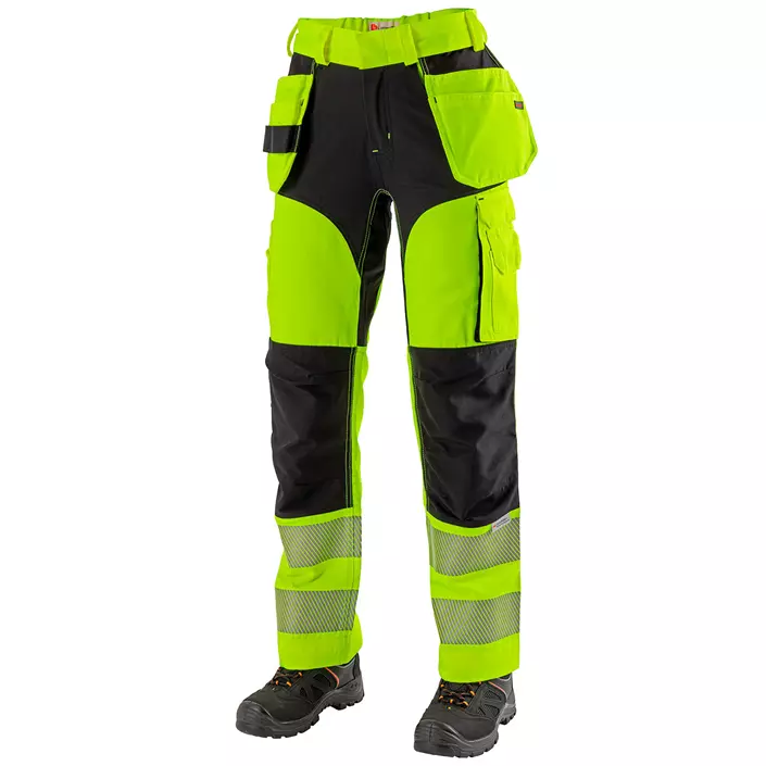 L.Brador women's craftsman trousers 1101PB-W, Hi-vis Yellow/Black, large image number 0