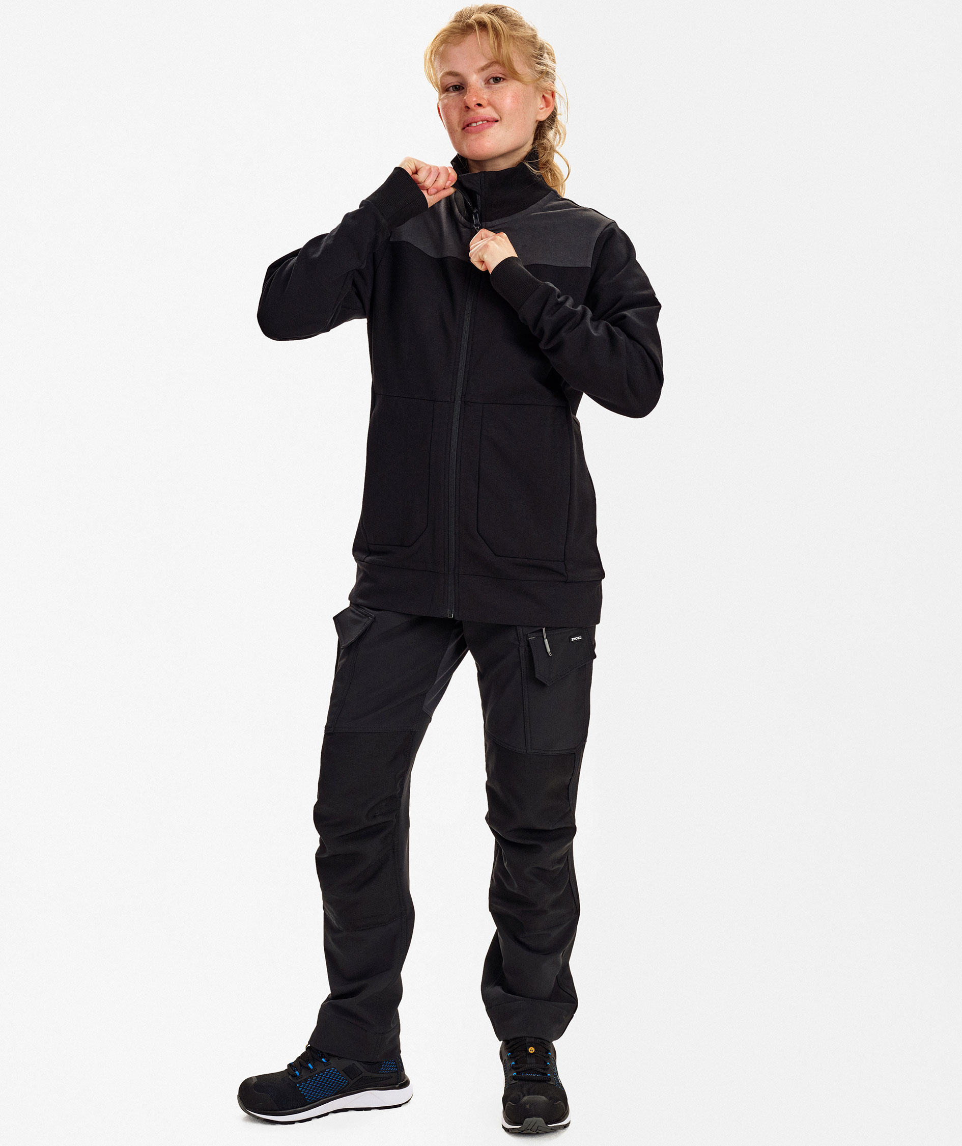 Engel Entire women's sweat cardigan, Black/Anthracite Grey, large image number 2