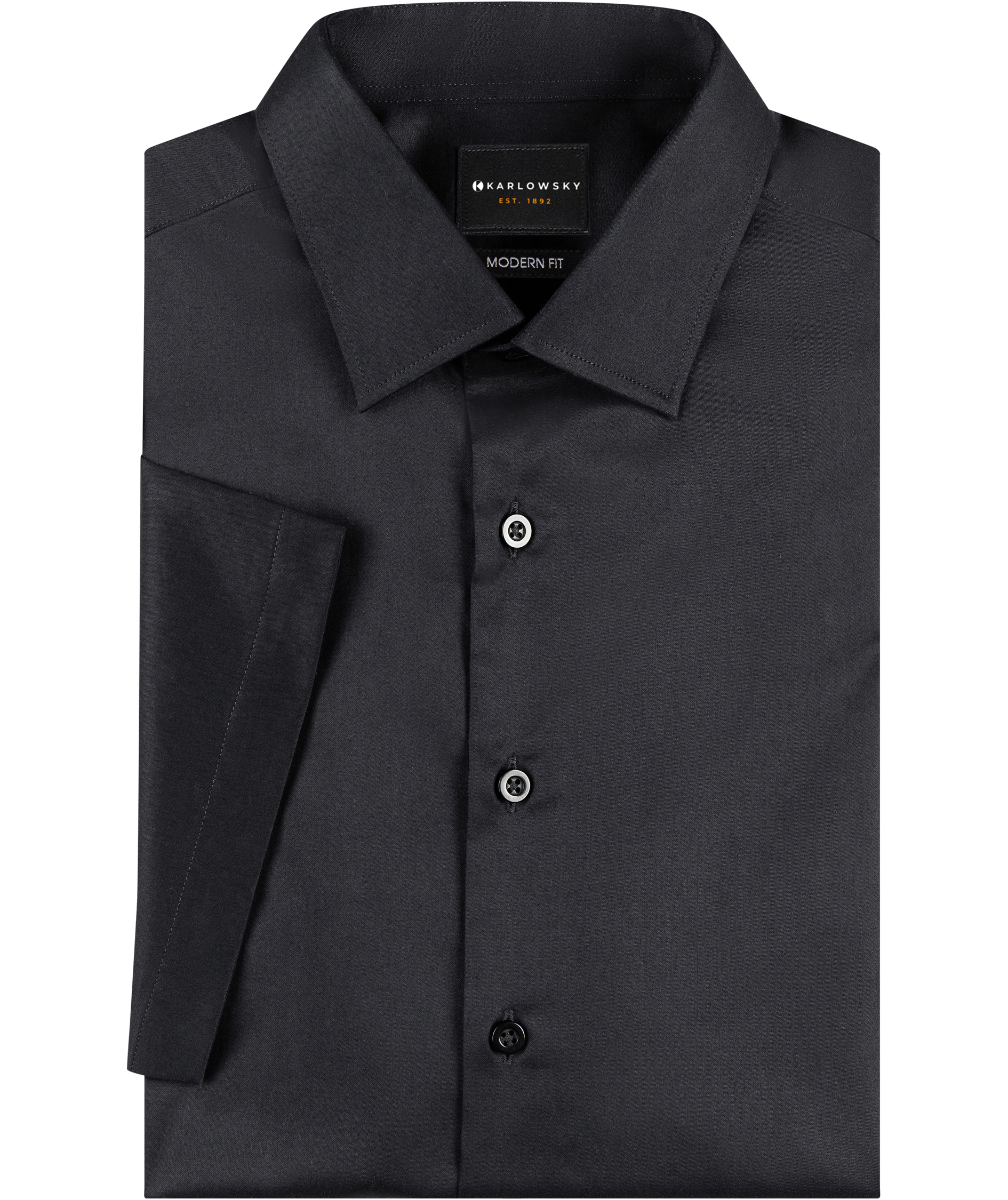 Karlowsky modern fit kort&auml;rmad skjorta dam, Black, large image number 5