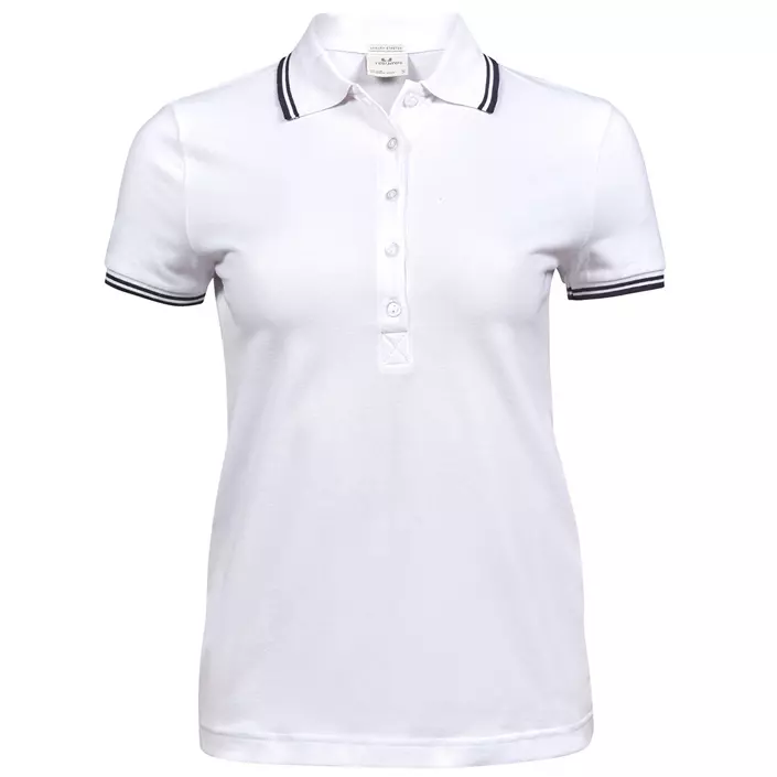 Tee Jays Luxury Stripe dame polo T-shirt, White/Navy, large image number 0