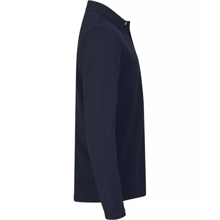 Clique Premium long-sleeved polo shirt, Dark Marine Blue, large image number 3
