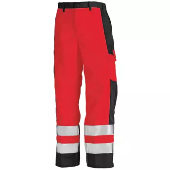 Blåkläder service trousers, Hi-vis Red/Black