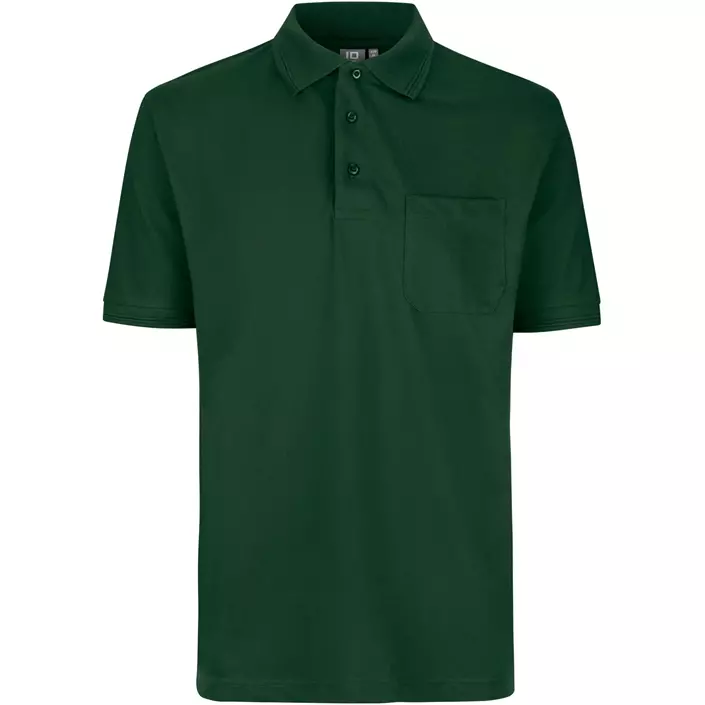 ID PRO Wear Polo T-shirt med brystlomme, Flaskegrøn, large image number 0