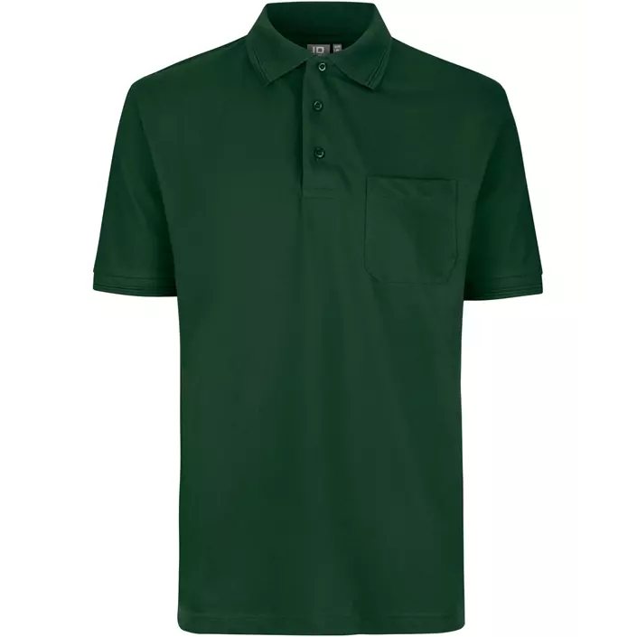 ID PRO Wear Polo T-shirt med brystlomme, Flaskegrøn, large image number 0