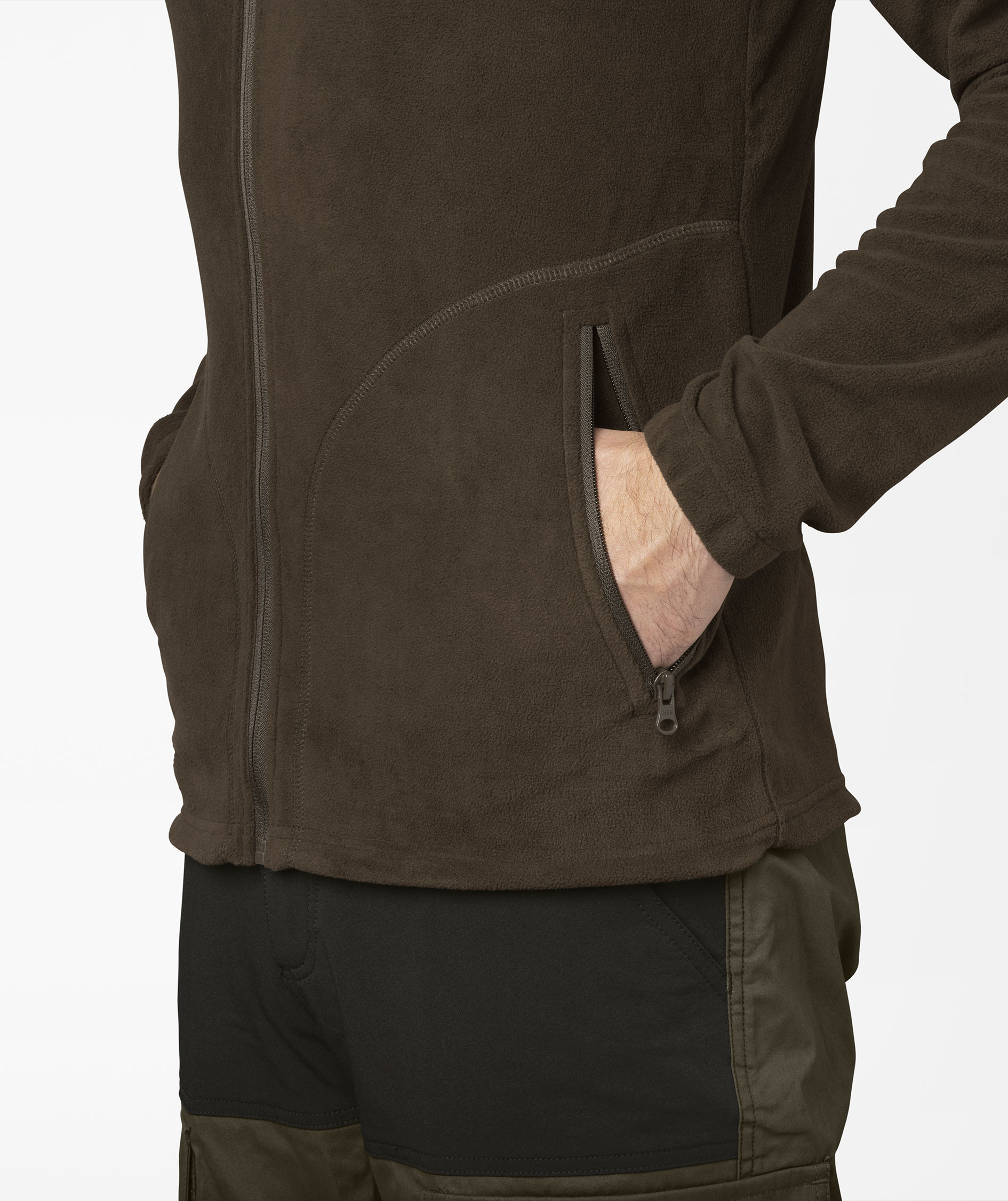 Seeland Benjamin fleecejakke, Dark brown, large image number 3