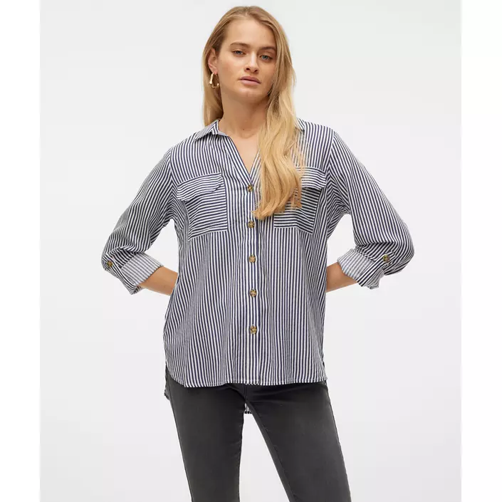 Vero Moda VMBUMPY skjorta dam, Snow White/India Ink, large image number 5