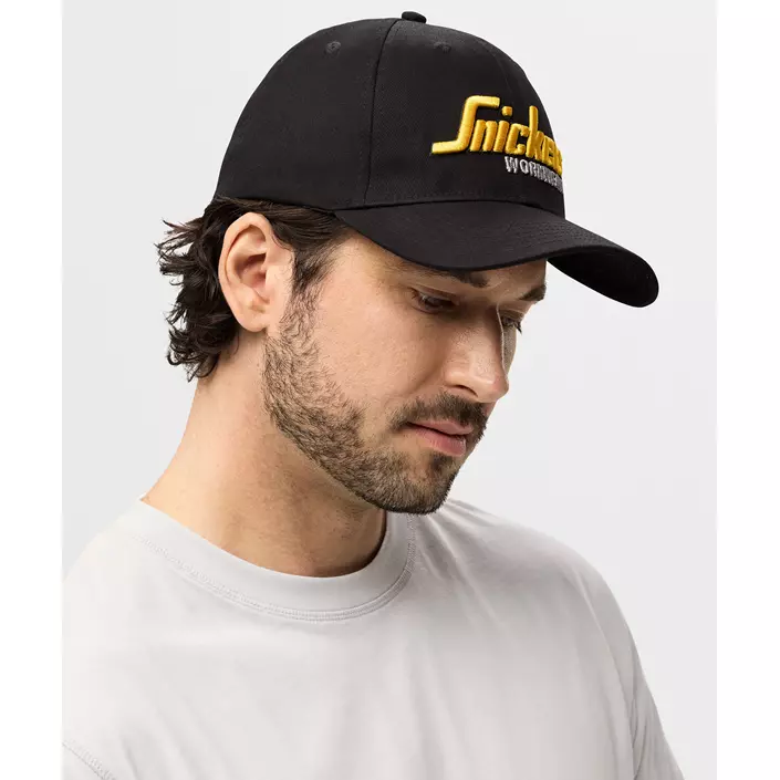 Snickers Flexfit logo cap 9002, Black/Black, large image number 2