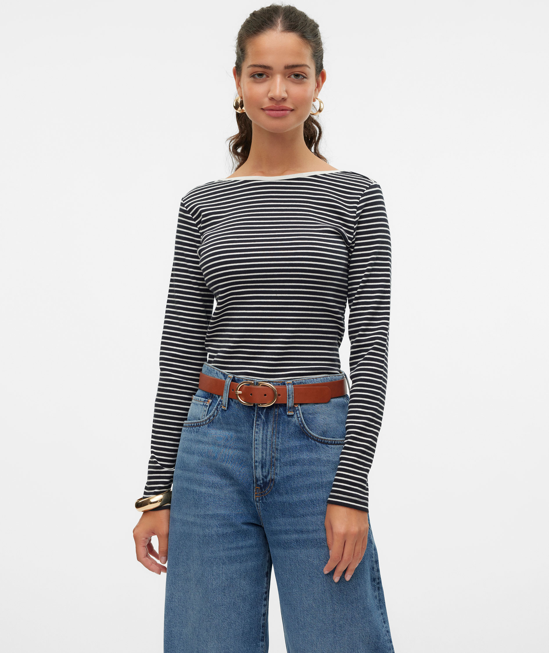 Vero Moda VMCHLOE 2-way women's blouse, Black/Snow White, large image number 5