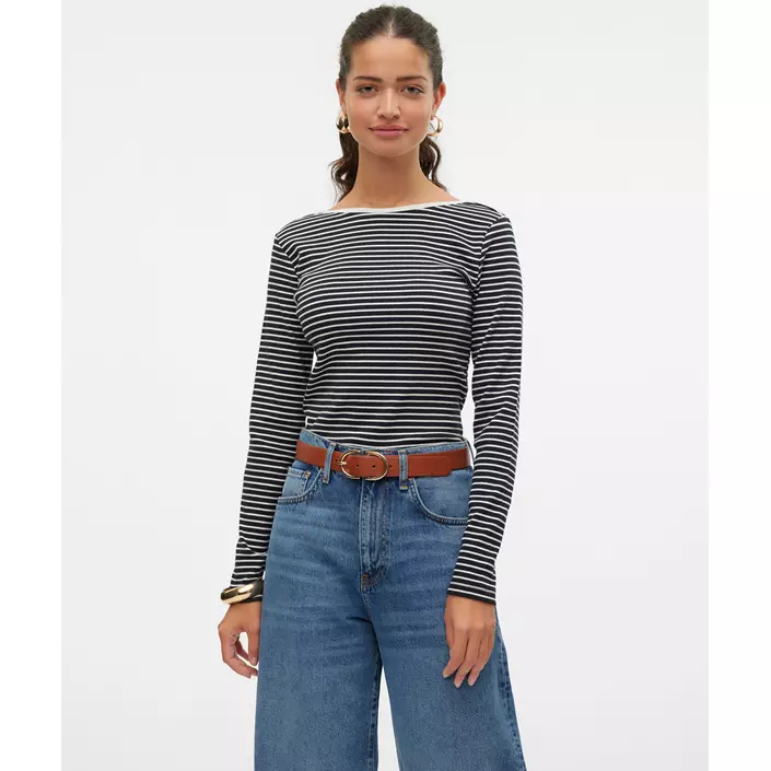 Vero Moda VMCHLOE 2-way damebluse, Black/Snow White, large image number 5