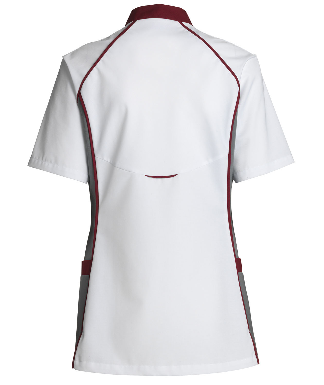 Kentaur women's short-sleeved shirt, White/Grey/Bordeaux, large image number 2