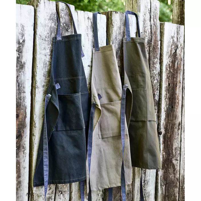 Nybo Workwear New Nordic bib apron with pockets, Khaki/Blue, Khaki/Blue, large image number 1