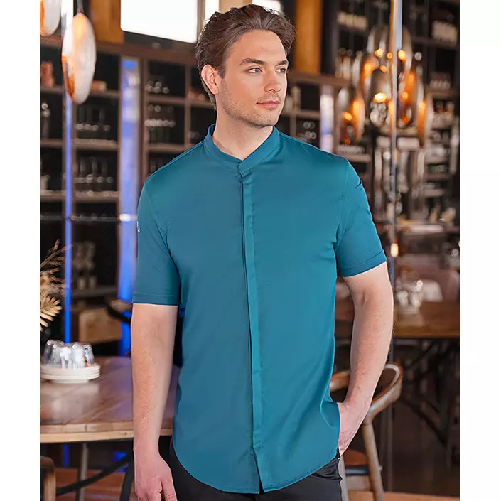 Karlowsky DIAMOND CUT® Avantgarde kortärmad kockjacka, Dark Petrol, large image number 1