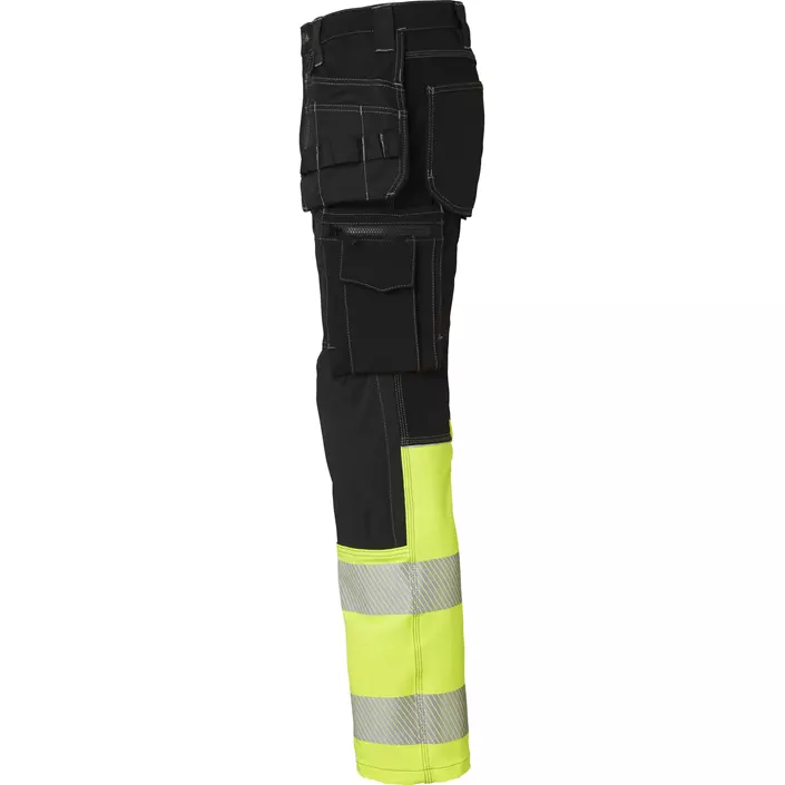Top Swede craftsman trousers 312 full stretch, Black/Hi-Vis Yellow, large image number 3